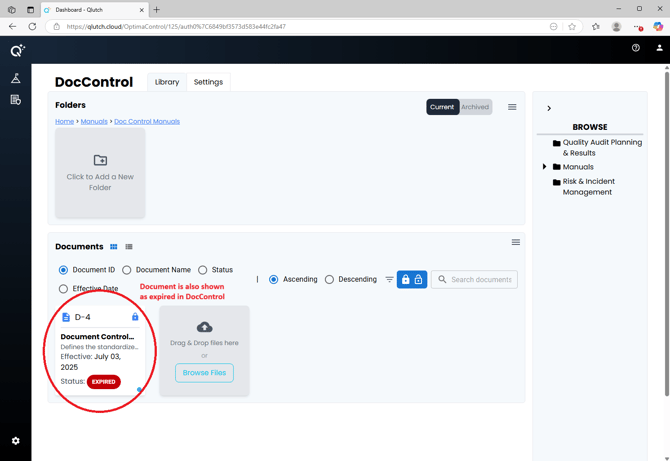 Doc Expiration Notice in DocControl