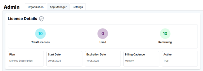 Updated License Details Section after Purchasing Licenses