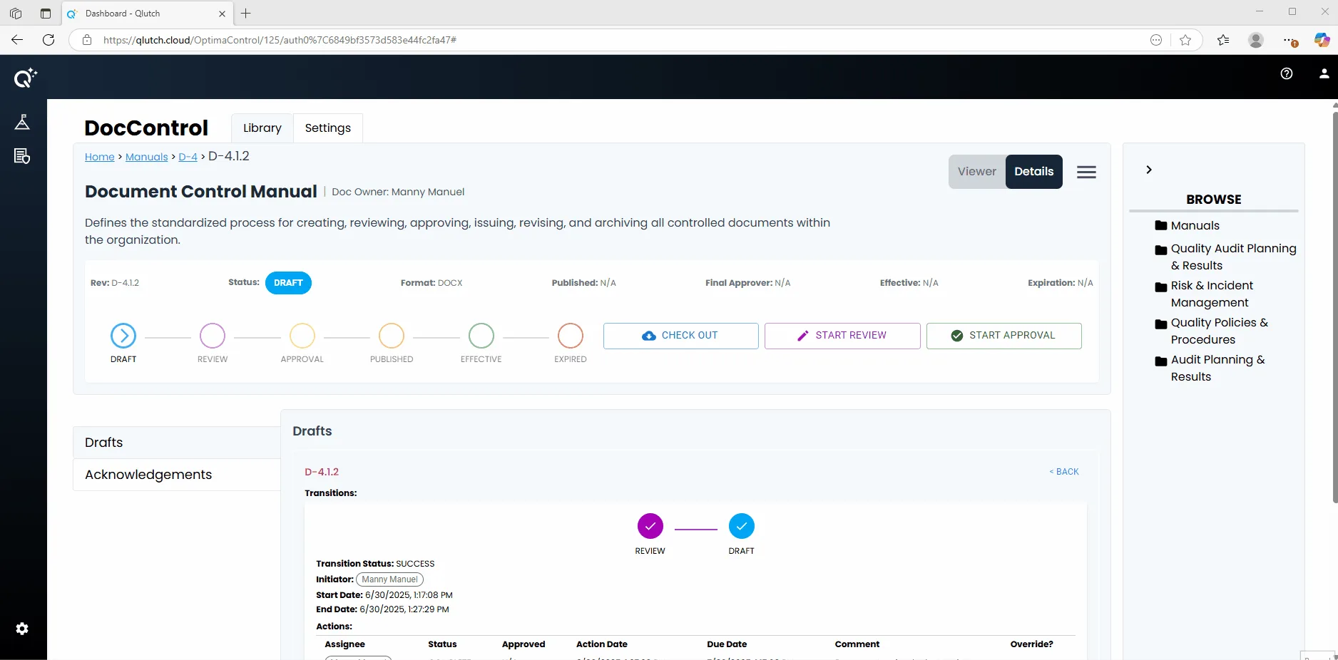 2. Start Approval Process